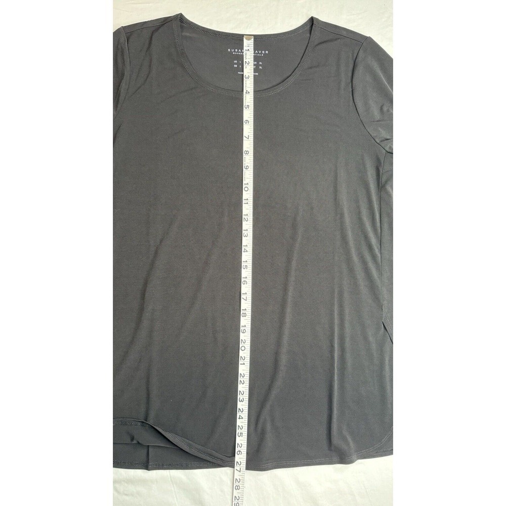 Susan Graver L Modern Essentials Black Top Rounded Split Hem A352184 Preowned​​ - Picture 9 of 11
